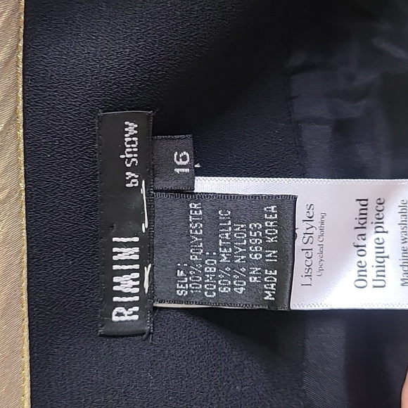 Jacket Size 16 Black Gold Lame Piping Evil Eye Embellished Unique Funky Handmade - Picture 7 of 8